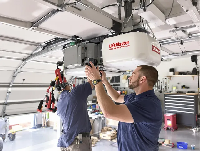 Riverview Garage Door Repair technician performing advanced diagnostics on garage opener in Riverview